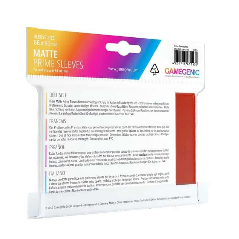Sleeves Transparents Matte 66 X 91MM 100P Rouge – Image 3